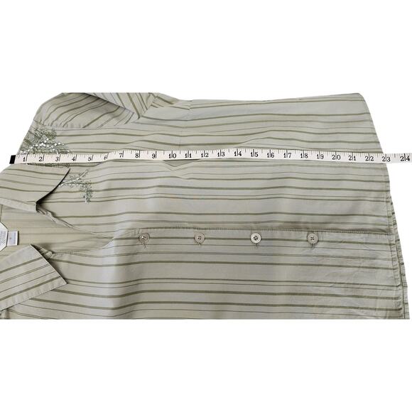 Christopher & Banks Green striped embroidered Buttoned Up Blouse W Size Small - Picture 5 of 10